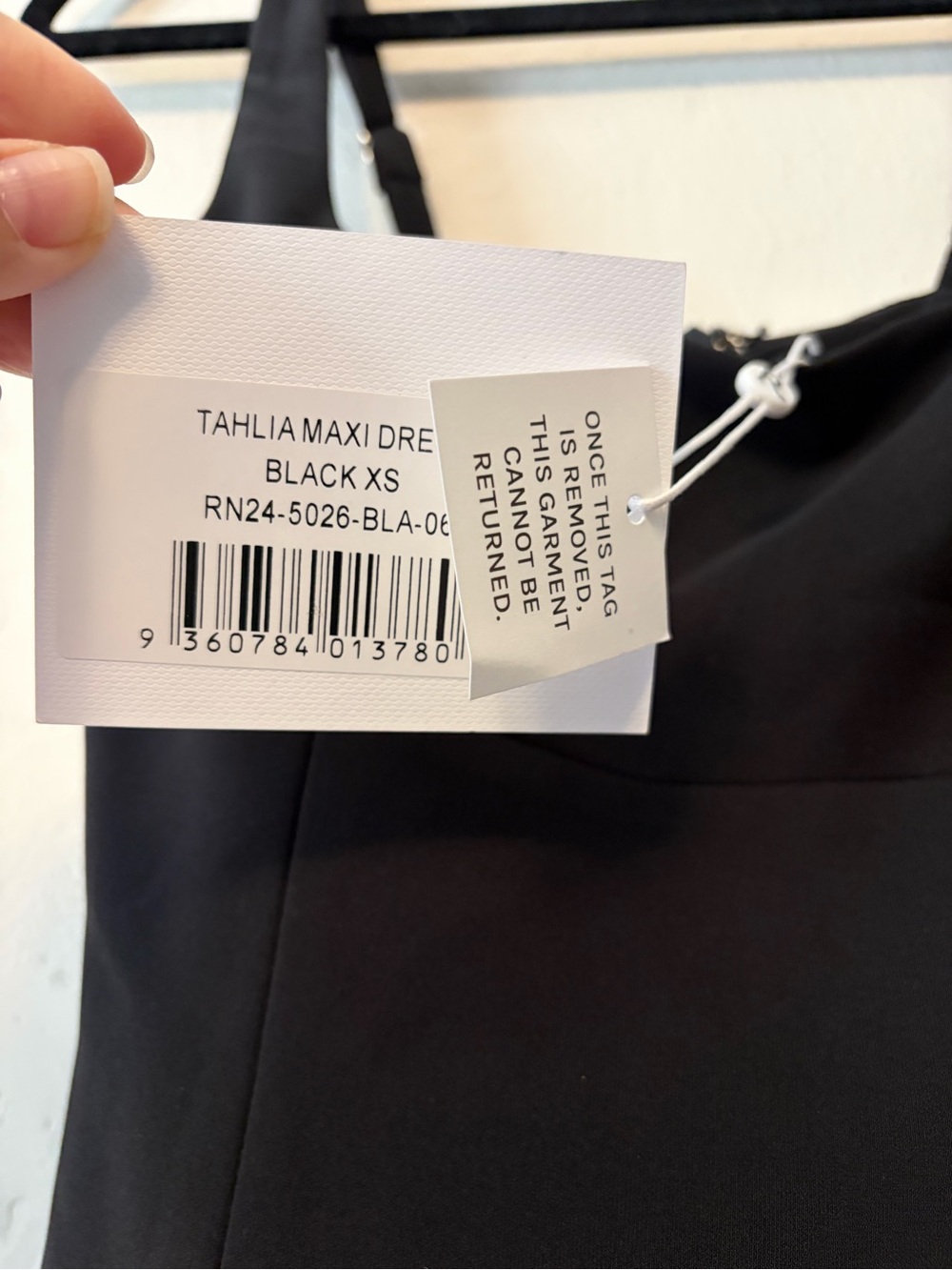 Classic Black Square-Neck Maxi Dress with Tiered Skirt - Picture 4 of 5